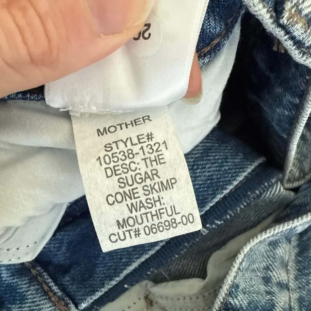 Mother Snacks Jeans The Sugar Cone Skimp Size 28 Mouthful Wash - Picture 4 of 6